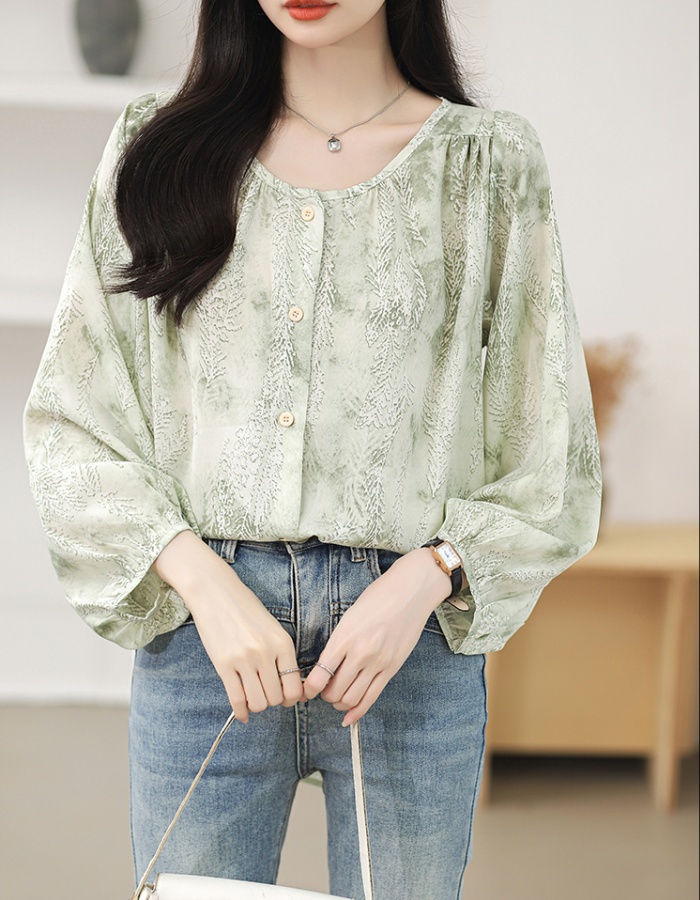 All-match Cover belly shirt long sleeve tops for women