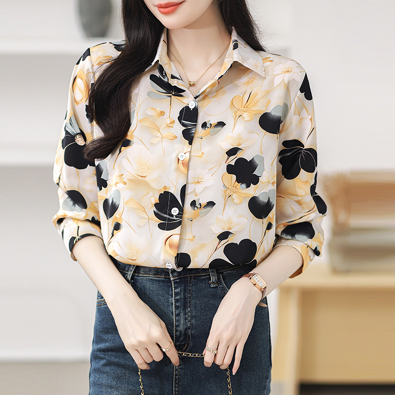 Spring show young tops printing loose shirt for women