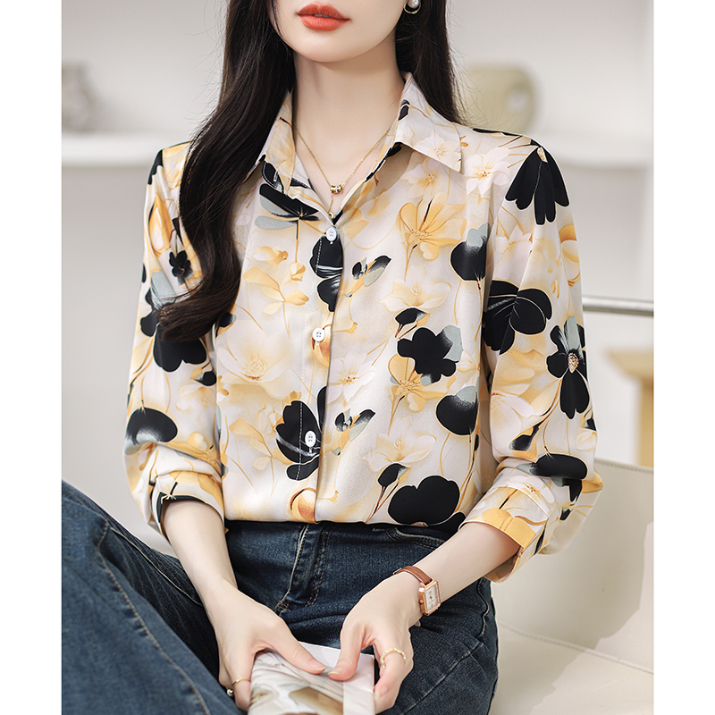 Spring show young tops printing loose shirt for women