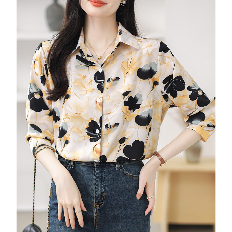 Spring show young tops printing loose shirt for women