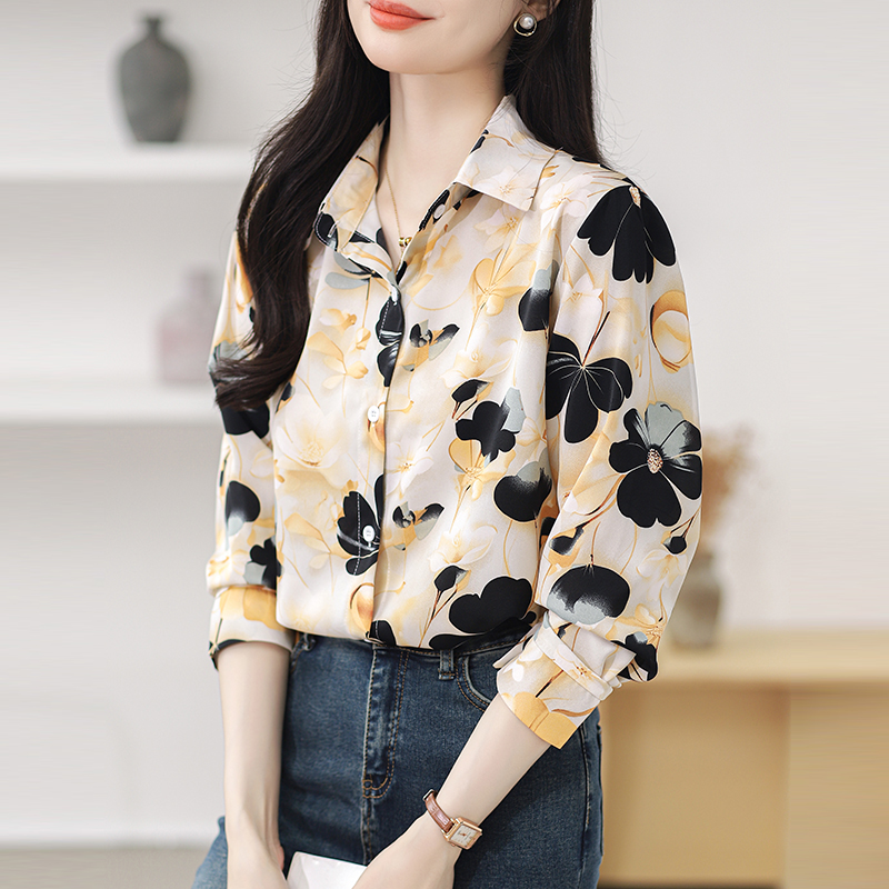 Spring show young tops printing loose shirt for women