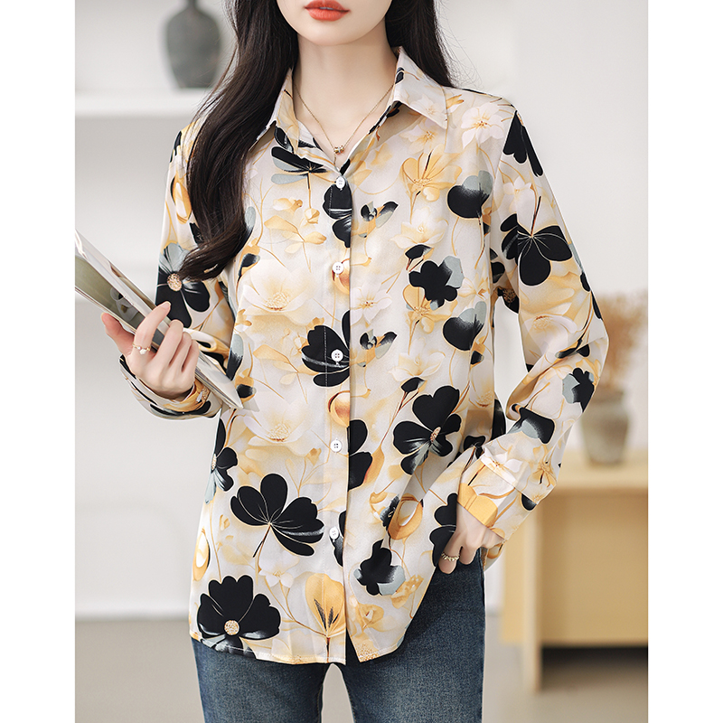 Spring show young tops printing loose shirt for women