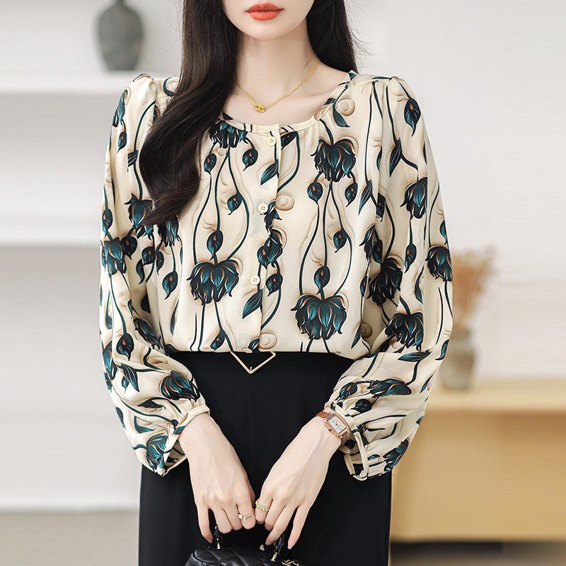 Spring all-match printing shirt for women