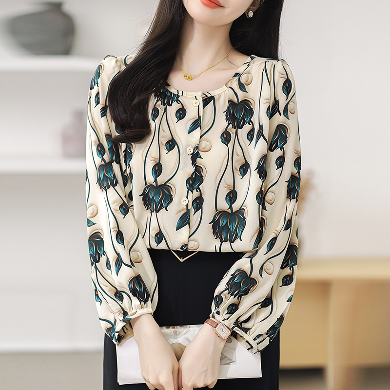 Spring all-match printing shirt for women