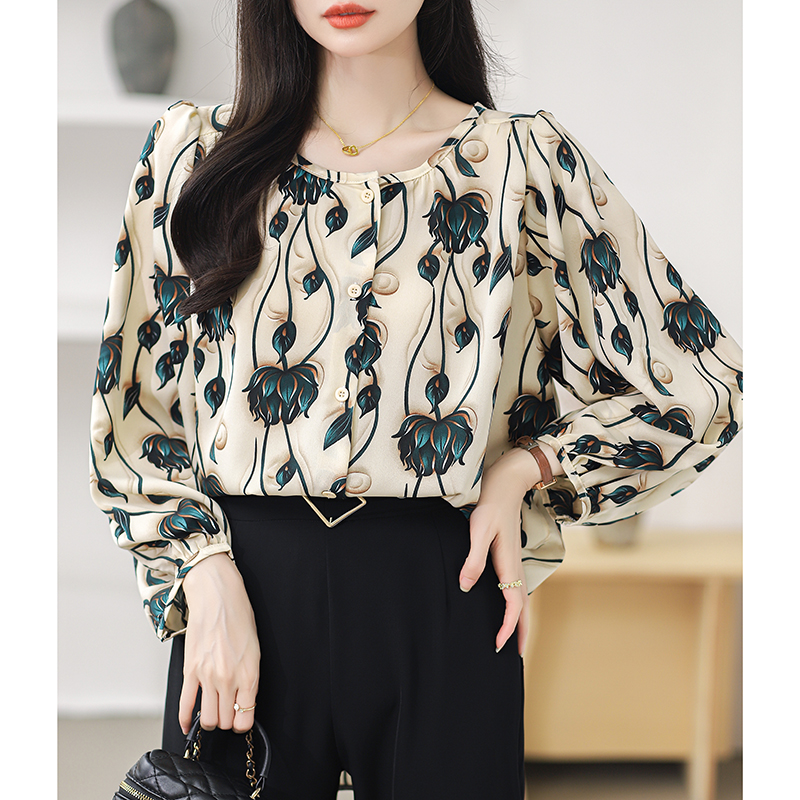 Spring all-match printing shirt for women