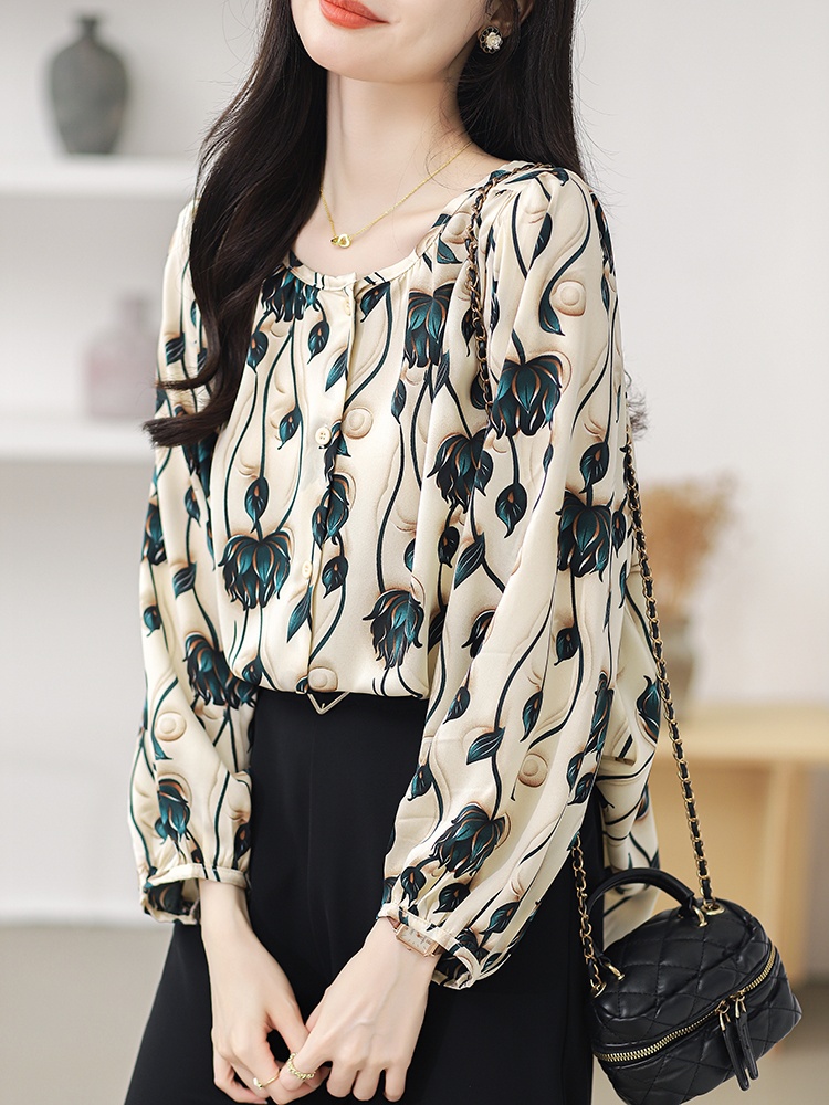 Spring all-match printing shirt for women