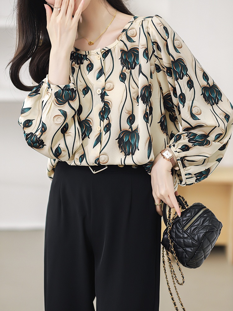 Spring all-match printing shirt for women