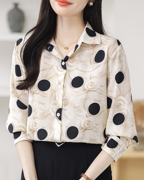 Printing light luxury Casual shirt retro fashion tops