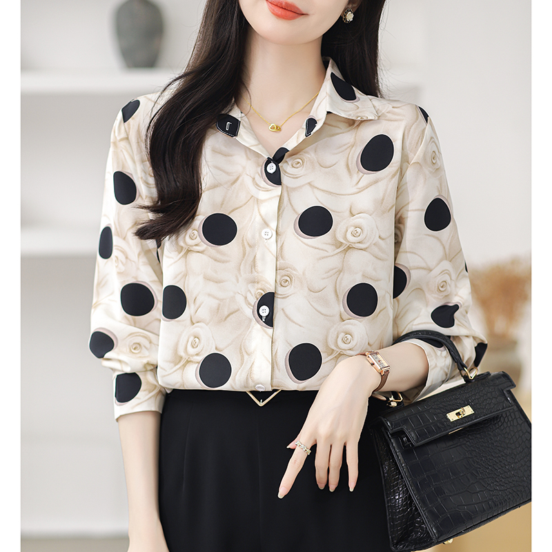 Printing light luxury Casual shirt retro fashion tops