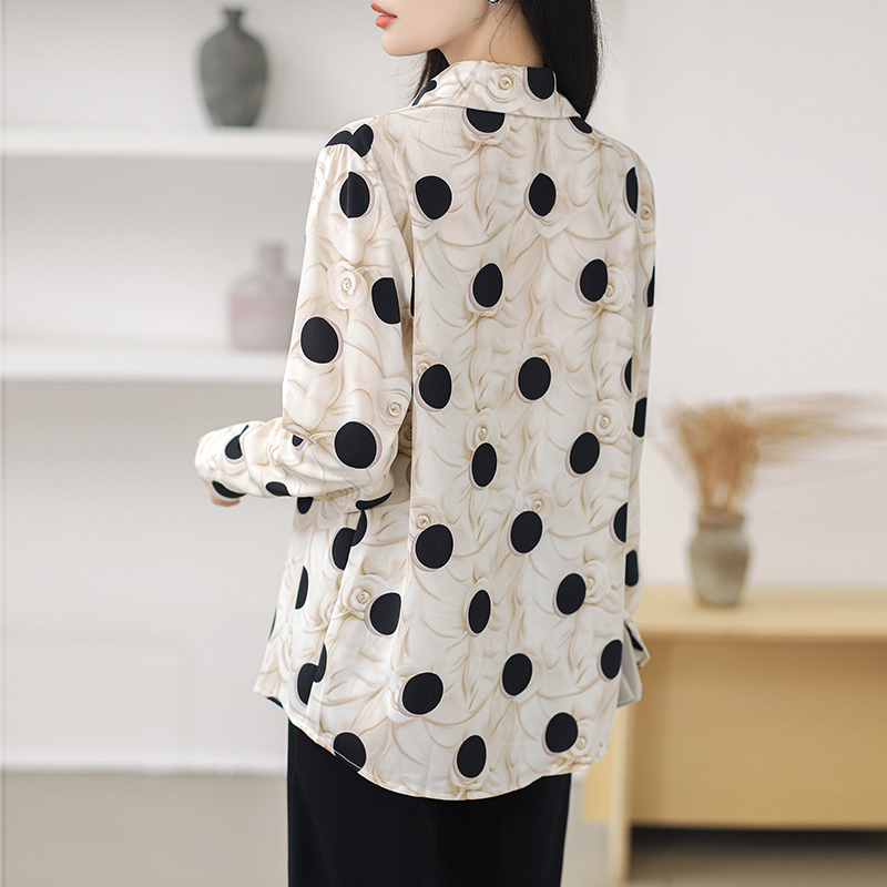 Printing light luxury Casual shirt retro fashion tops