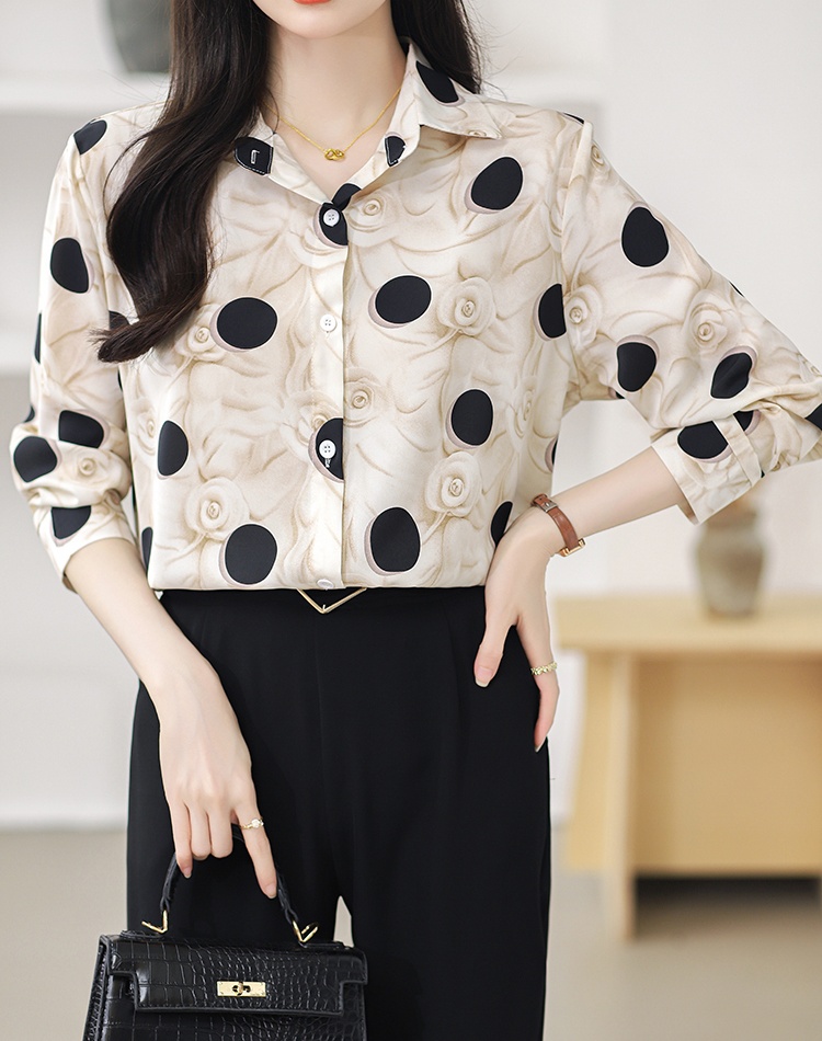 Printing light luxury Casual shirt retro fashion tops