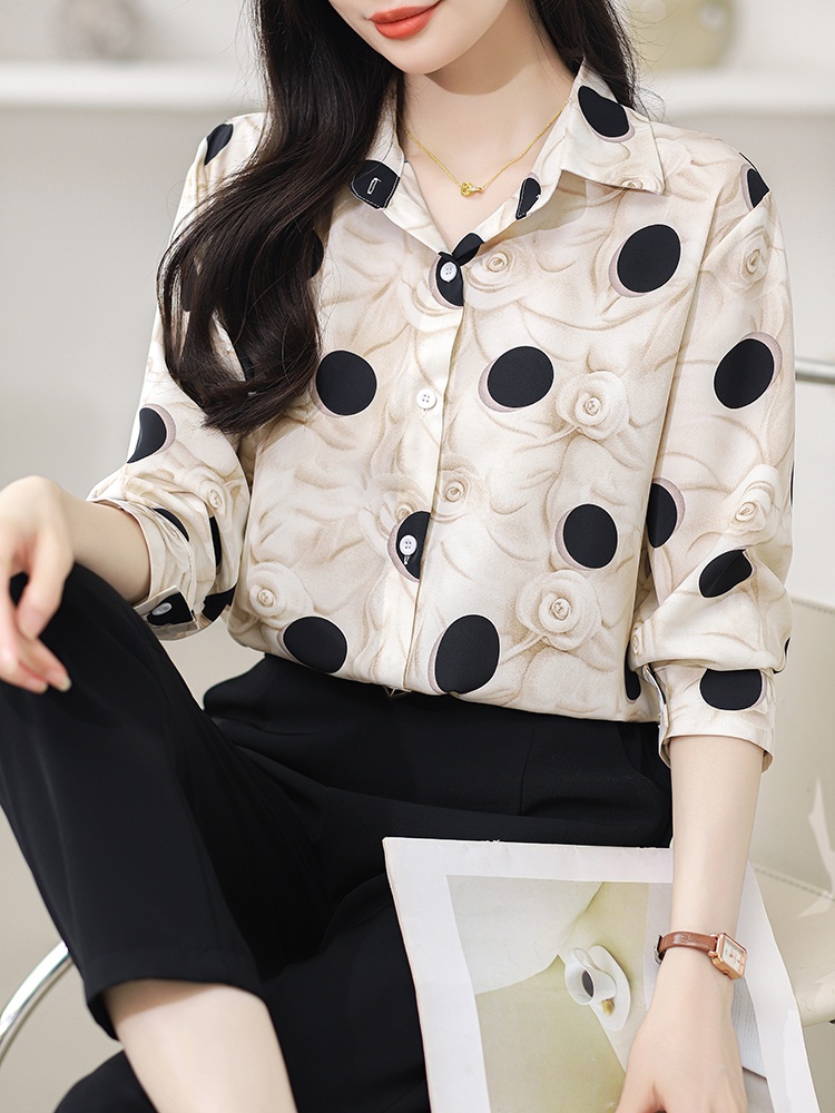 Printing light luxury Casual shirt retro fashion tops