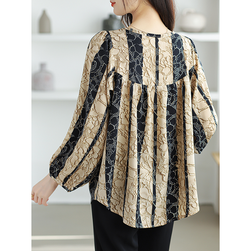 Korean style chiffon round neck all-match shirt for women