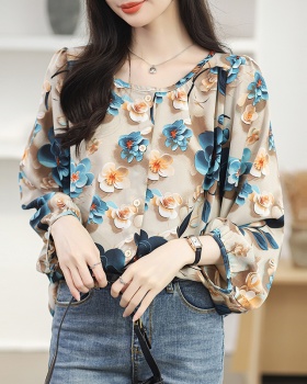 Slim fat large yard tops loose spring chiffon shirt for women