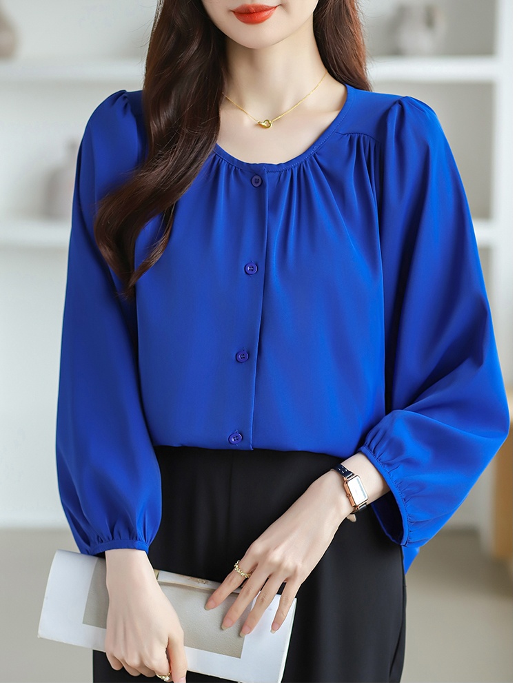 Fashion temperament chiffon large yard small shirt