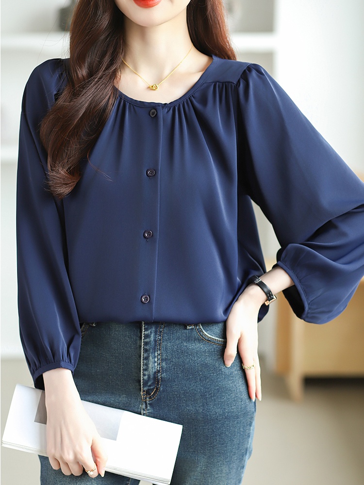 Fashion temperament chiffon large yard small shirt