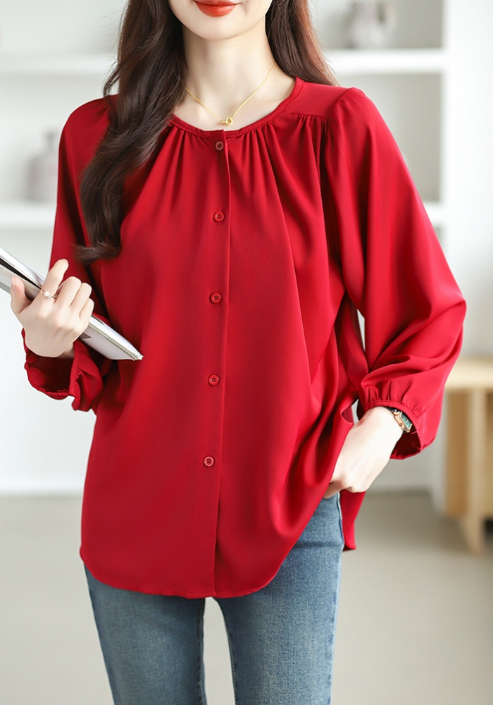 Fashion temperament chiffon large yard small shirt