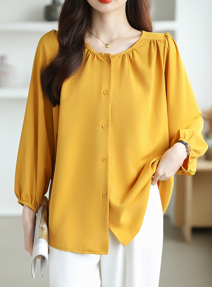 Fashion temperament chiffon large yard small shirt