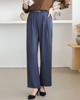 Slim suit pants ice silk wide leg pants for women