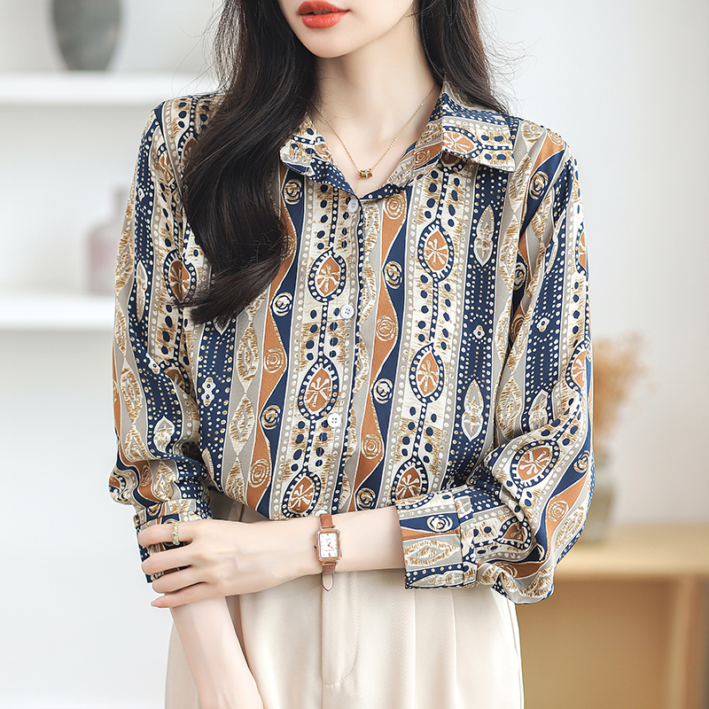 Retro long sleeve spring and summer shirt for women