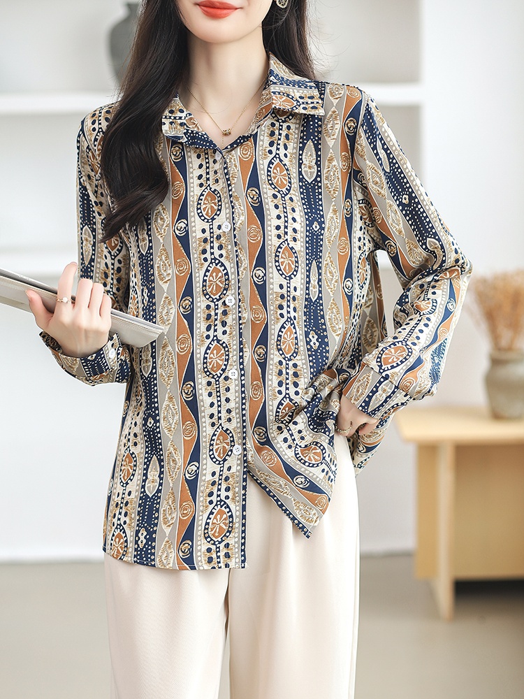 Retro long sleeve spring and summer shirt for women