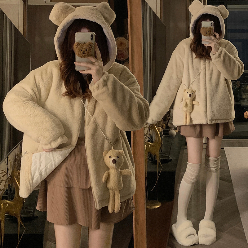 Winter thermal cotton coat Korean style coat for women