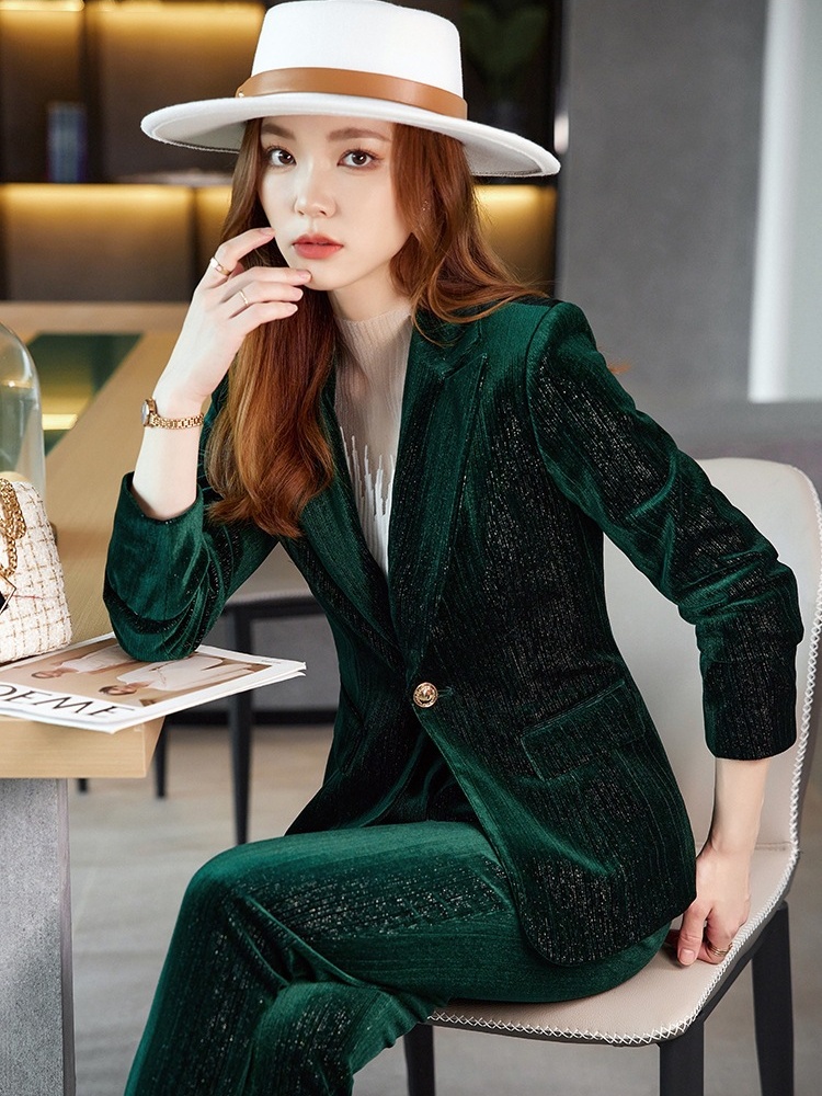 Spring and autumn coat business suit 2pcs set for women