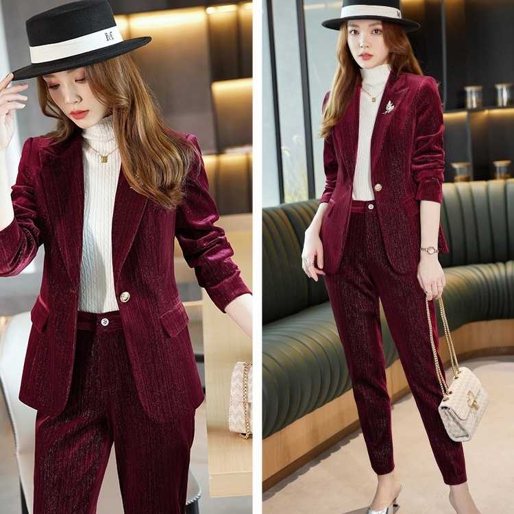 Spring and autumn coat business suit 2pcs set for women