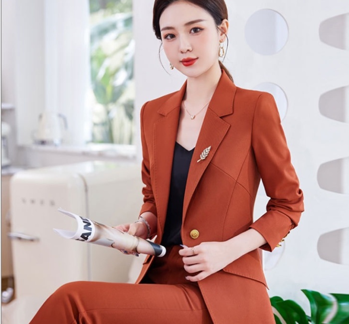 Khaki spring fashion business suit a set for women