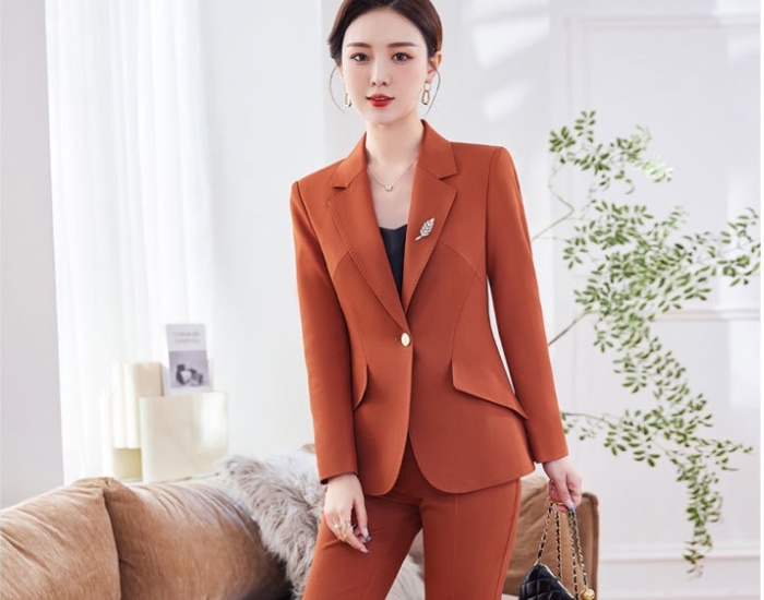 Khaki spring fashion business suit a set for women