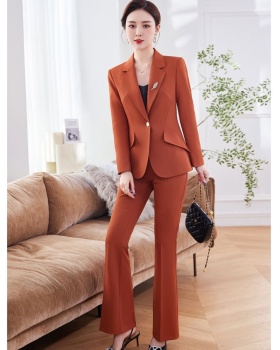 Khaki spring fashion business suit 2pcs set for women