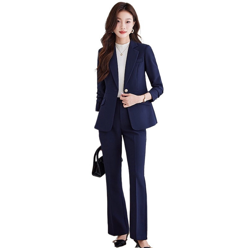 Spring and autumn suit pants winter coat a set for women