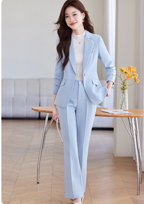 Spring and autumn suit pants winter coat a set for women