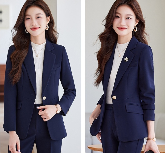 Spring and autumn suit pants winter coat a set for women