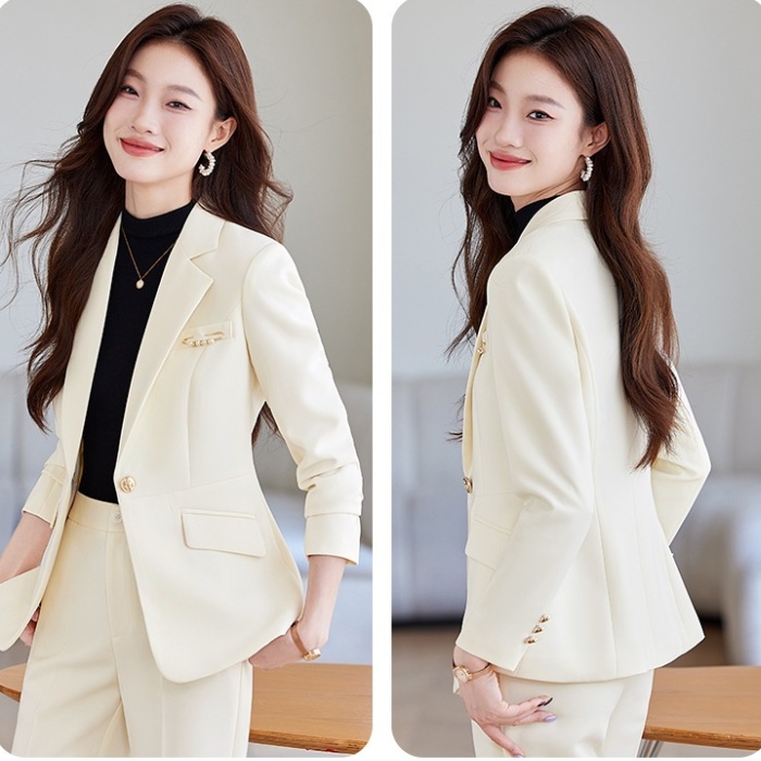 Spring and autumn suit pants winter coat a set for women