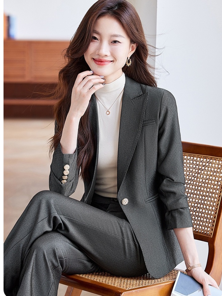 Slim temperament coat host business suit a set