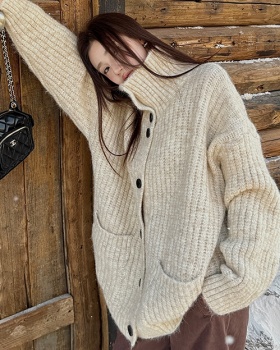 Loose wool Korean style coat thick knitted sweater