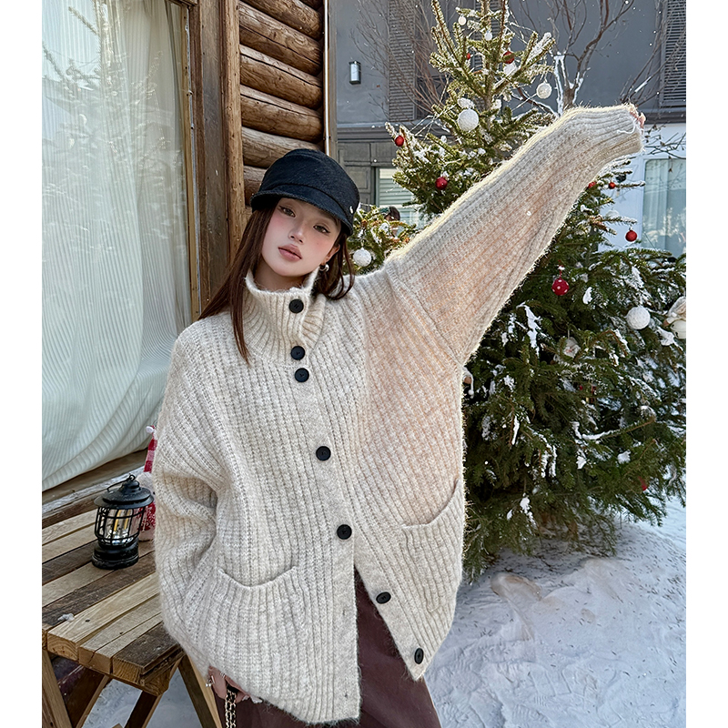 Loose wool Korean style coat thick knitted sweater