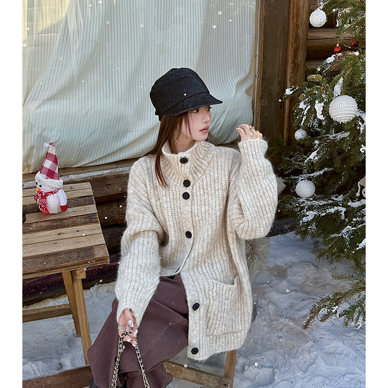 Loose wool Korean style coat thick knitted sweater