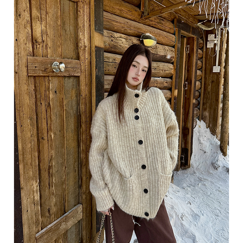 Loose wool Korean style coat thick knitted sweater