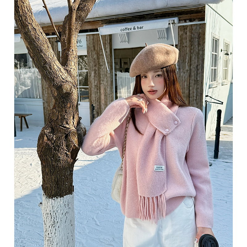 Chanelstyle sweet removable coat loose knitted cardigan