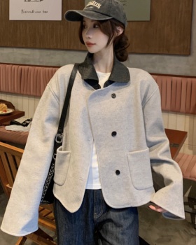 Two-sided woolen overcoat woolen coat for women