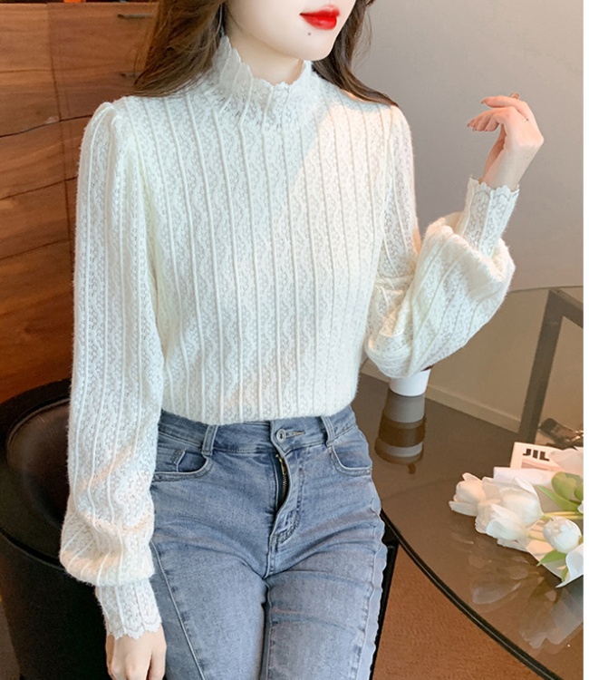 Half high collar shirts long sleeve bottoming shirt for women