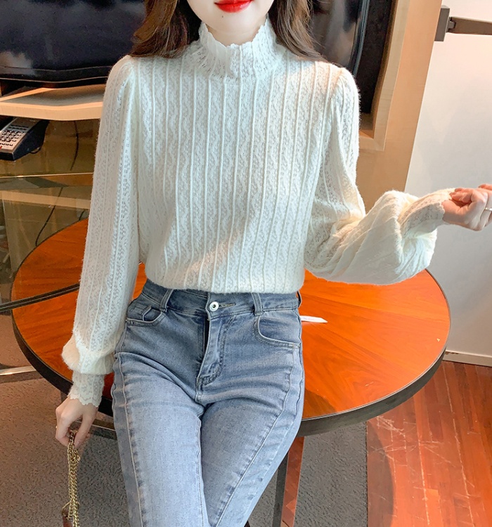 Half high collar shirts long sleeve bottoming shirt for women