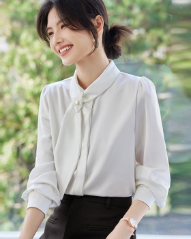 Spring Korean style bow tops all-match long sleeve shirt