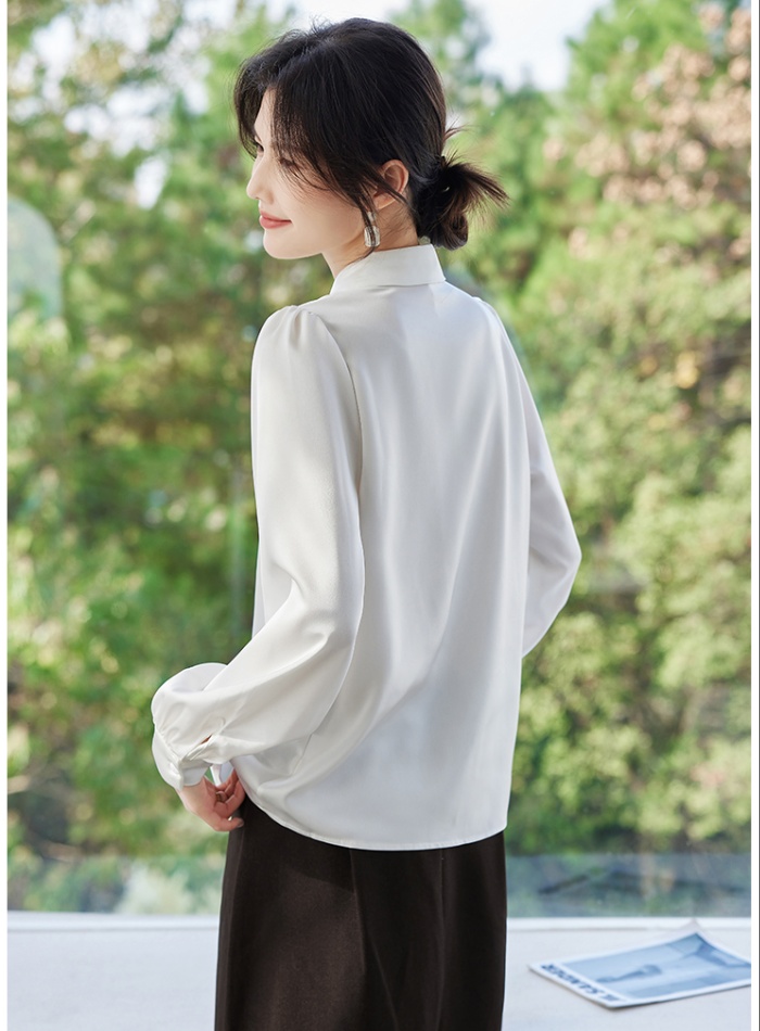 Spring Korean style bow tops all-match long sleeve shirt