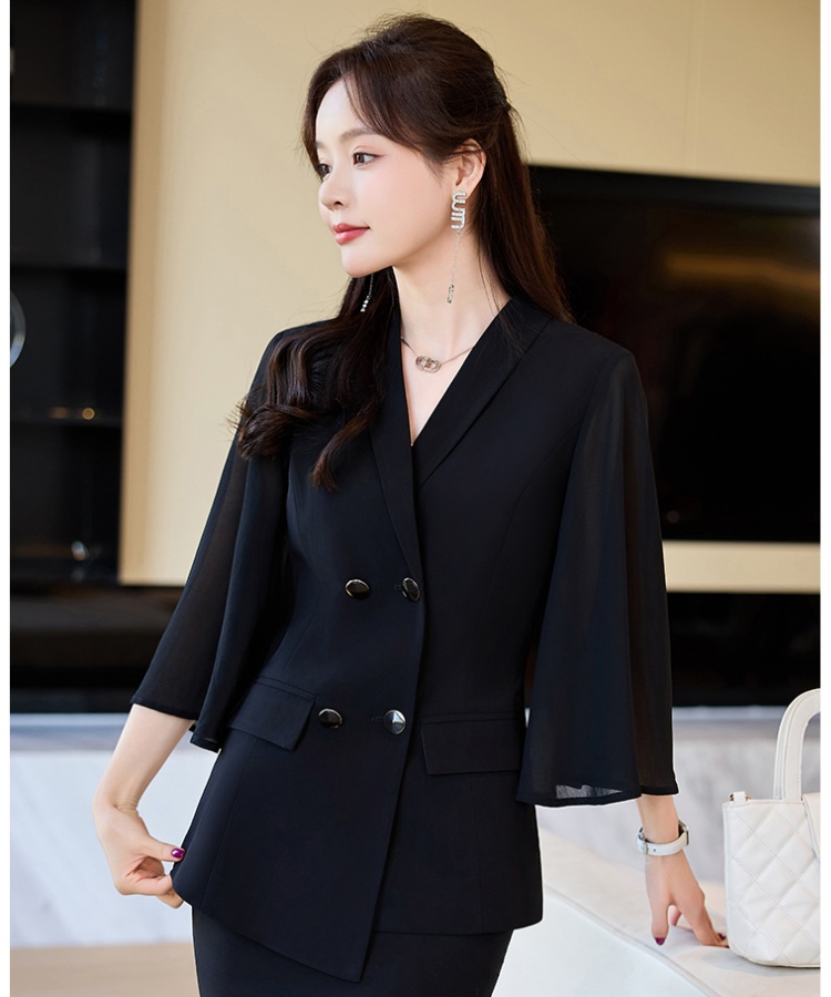 Short sleeve business suit profession coat for women