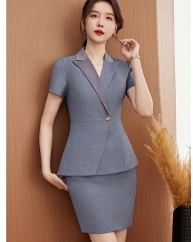 Overalls business suit short sleeve short skirt a set