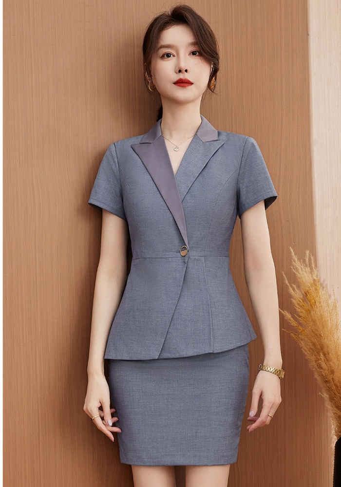 Overalls business suit short sleeve short skirt a set