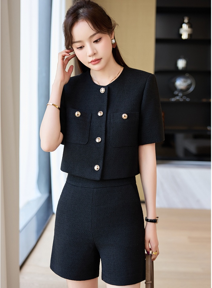 Short sleeve overalls business suit profession shorts a set